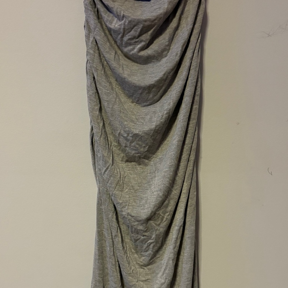 Draped Grey Maxi Dress